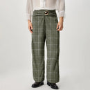 INCERUN Mens Twist Design Casual Long Pant Fashion Retro Striped Loose Fit Straight Trousers for Men