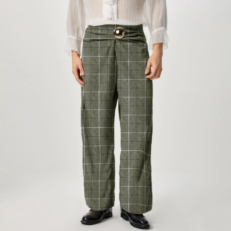 INCERUN Mens Twist Design Casual Long Pant Fashion Retro Striped Loose Fit Straight Trousers for Men