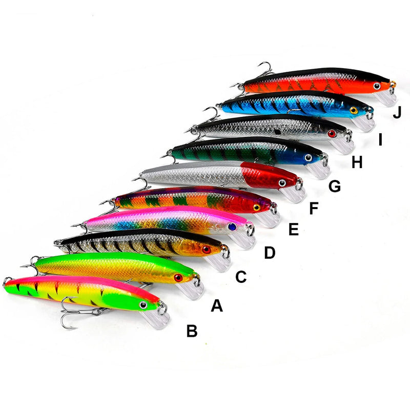 ZANLURE 10 Pcs 95mm 8.5g Fishing Lure Set Mini Fishing Hard Bait Minnow Floating Swing Crankbait Crazy Wobblers Crank Lures