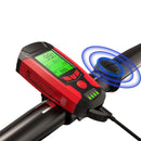 BIKIGHT 3-in-1 350LM COB Bike Light + USB Horn Lamp + Speed Meter LCD Screen 5-Modes Waterproof Bicycle Headlight With Horn