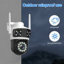 Guudgo 6MP Ultra HD WIFI IP Camera Triple Lens Full Color Night Vision Waterproof 355 Pan Tilt Two Way Audio Mobile App Control Outdoor Security Camera