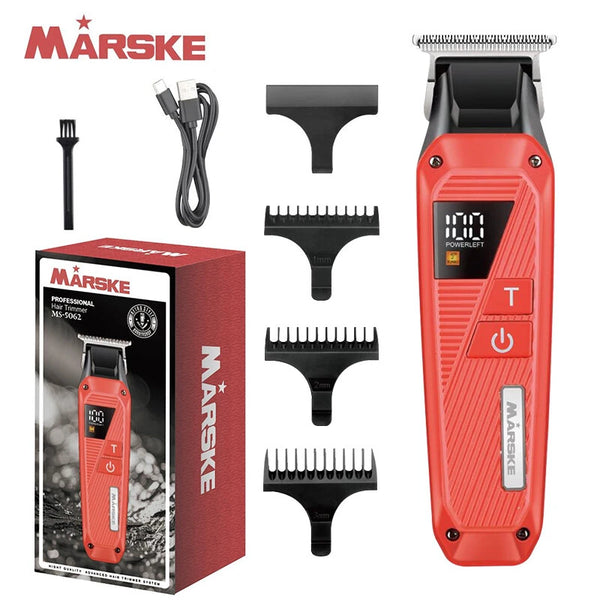 MARSKE MS-5062 Hair Clipper for Men USB Rechargeable LED Display 1800mAh Battery Stainless Steel Blade Adjustable Cutting Cordless