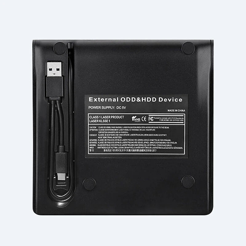 XD020 USB3.0+Type-C 2-in-1 Slim External DVD RW CD Writer Drive Burner Reader Player Optical Drives for Laptop PC DVD Burner DVD Portatil