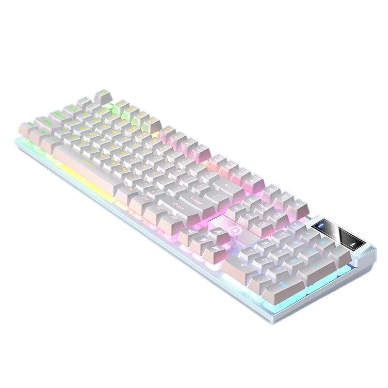 YINDIAO K500 104 Keys Wired Gaming Keyboard Mechanical-Feel Keycaps RGB Backlit USB E-sports Gamer Keyboards for PC Laptop Computer