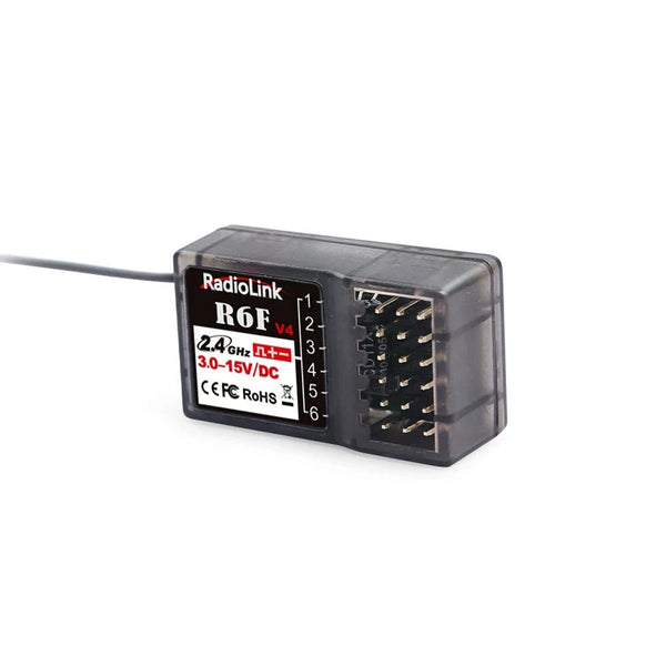 Radiolink R6F V4 2.4GHz 6CH FHSS Long Range Receiver for RC Car Boat RC6GS V2/RC4GS V2/T8FB/T8S Radio Transmitter