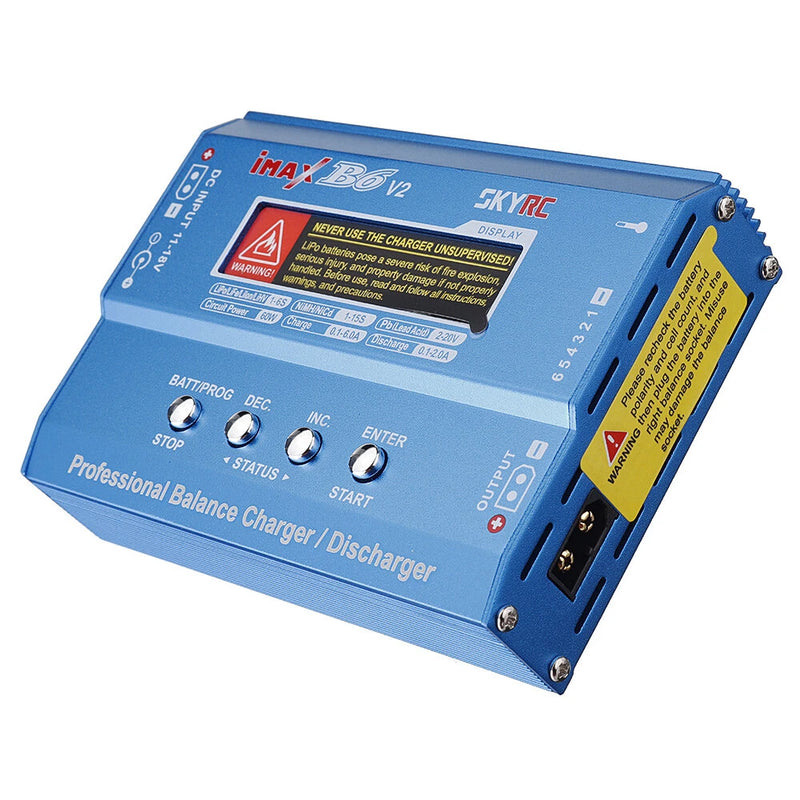 SKYRC iMAX B6 V2 60W 6A DC 2.5mm/XT60 Dual Input Battery Balance Charger Discharger with XT60 Output for Lipo/Li-ion/LiHV/LiFe/NiMh Battery