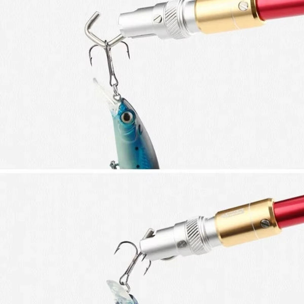 TUNALA Portable Hook Extractor T-Type Aluminum Alloy With Locking Hook Extractor Opening Closing Deep Throat Large Unhooker for Outdoor Saltwater Freshwater Fishing