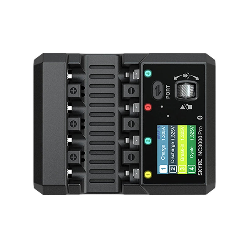 SKYRC NC3000 Pro NiMH NiCd PD/QC AA/AAA Smart Battery Charger 4-slot 1.77 inch LED Screen APP Control Charger Discharge