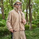 TENGOO HJ-04K 4 Heating Area Warm Comfortable Polar Fleece Stand Up Collar Zipper Jacket Casual Loose Coat