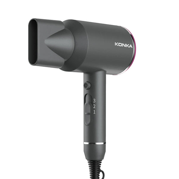 KONKA KG-1601 Hair Dryer 1600W 3 Drying Modes with Focused Airflow Nozzle Detachable Rear Cover 220V