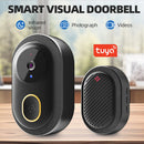 Tuya Smart Video Doorbell Wireless WiFi Two-Way Video Talk Voice Change Intercom Infrared Night Vision IP65 Waterproof 800mAh Battery Smart Life APP Wireless Visual Doorbell