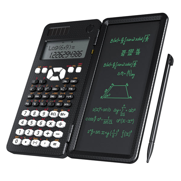 NEWYES 991MS 6.5 Inches Scientific Calculator with LCD Writing Tablet and 349 Functions Solar Energy Science Calculators Notepad Professional Foldable Calculators for School Students Office Assistant