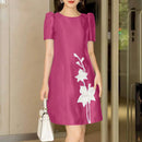 ZANZEA Flowers Print Womens Elegant Party Wedding Satin A-Line Dress Floal Print Dresses