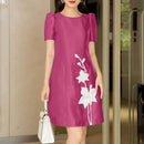 ZANZEA Flowers Print Womens Elegant Party Wedding Satin A-Line Dress Floal Print Dresses