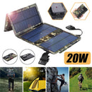 IPRee 20W Foldable Solar Panel Drop-resistant USB Solar Panel Cells for Outdoor Activities Emergency Mobile Phone Power Battery Cells for Car Boat Caravan Camp