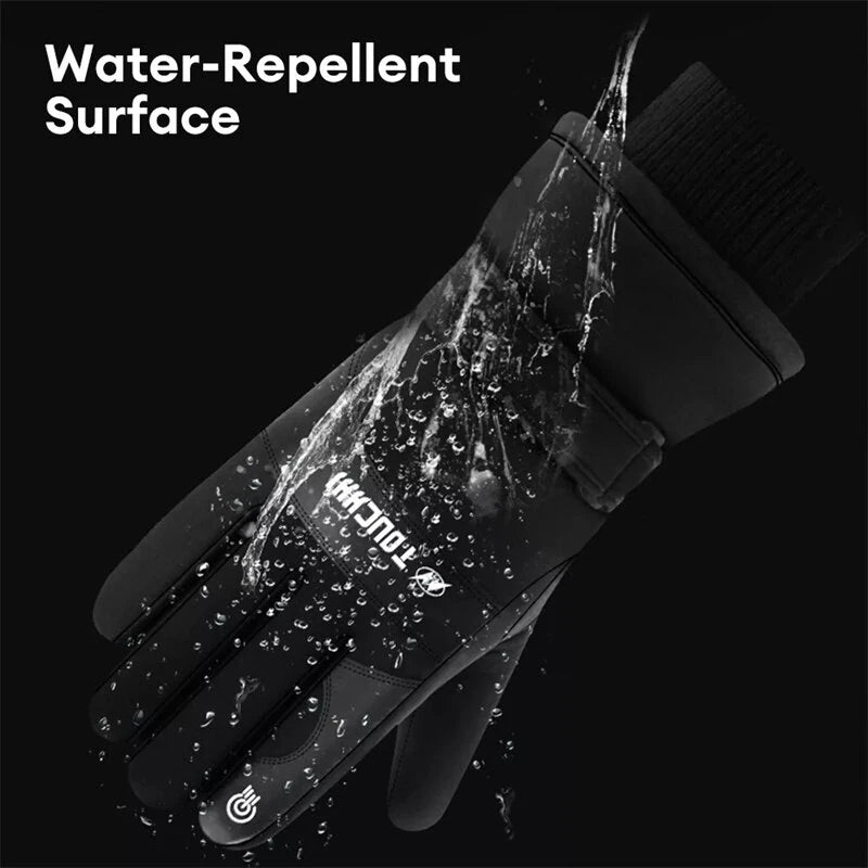 TENGOO USB Heated Gloves for Men Cycling Gloves Winter Waterproof Cold Padded Thickened Touch Screen Gloves Charging Heating Warm Gloves Outdoor Camping Skiing Motorcycle Gloves