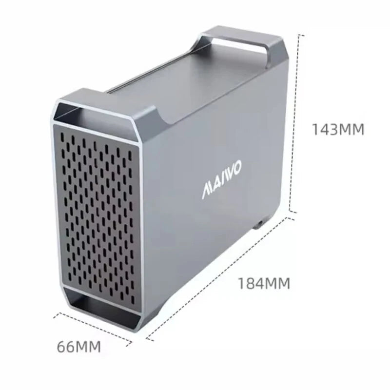MAIWO Dual Bay 3.5-inch HDD Disk Array Hard Drive Box RAID Array Box SATA To USB 3.0 Disk External Box Four RAID Modes with Fan