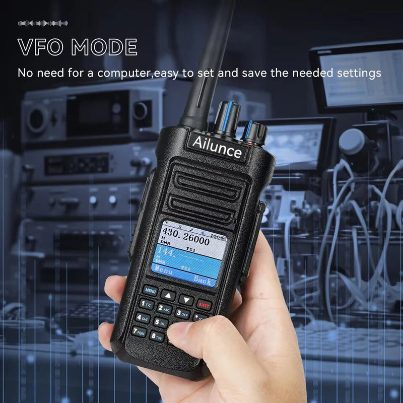 Retevis Ailunce HD2 10W Walkie Talkie DMR Radio UHF VHF Ham Radio IP67 Waterproof Long Range DMR Digital Radio bluetooth Function