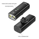 CYCLAMI BR 1200 Lumens Bike Headlight 2500mAh IPX6 Waterproof Type-C Charging Front Lights for Outdoor Road Cycling Safety