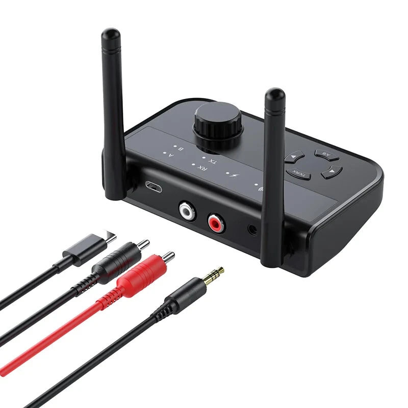 B39 2-In-1 bluetooth 5.3 Audio Receiver Transmitter 3.5mm Aux Jack RCA Stereo Music Wireless Adapter Dongle for TV Car PC Headphones
