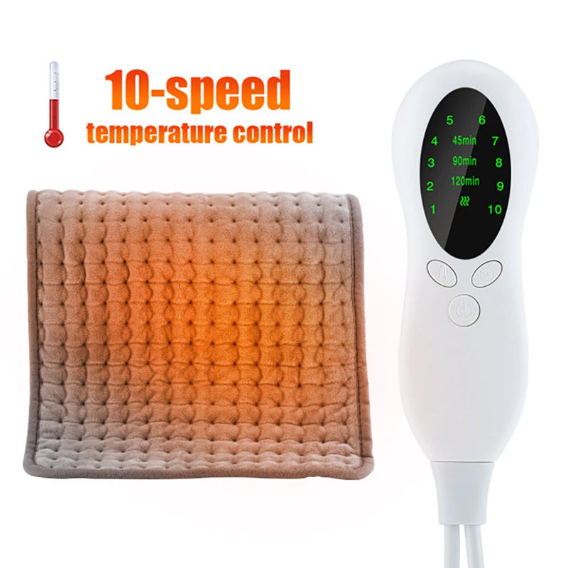 30x60cm Multi-function Washable Electric Blanket with 10 Heating Mode Adjustable Temperature Heating Pad Soft Warm Blanket Overheating Protection