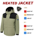 TENGOO HJ-04G 4 Heating Areas Jacket Windbreaker Unisex 3-Gear Thermal High Neck Hooded Coat Windproof Comfy Outerwear for Winter Hiking Outdoor Sport
