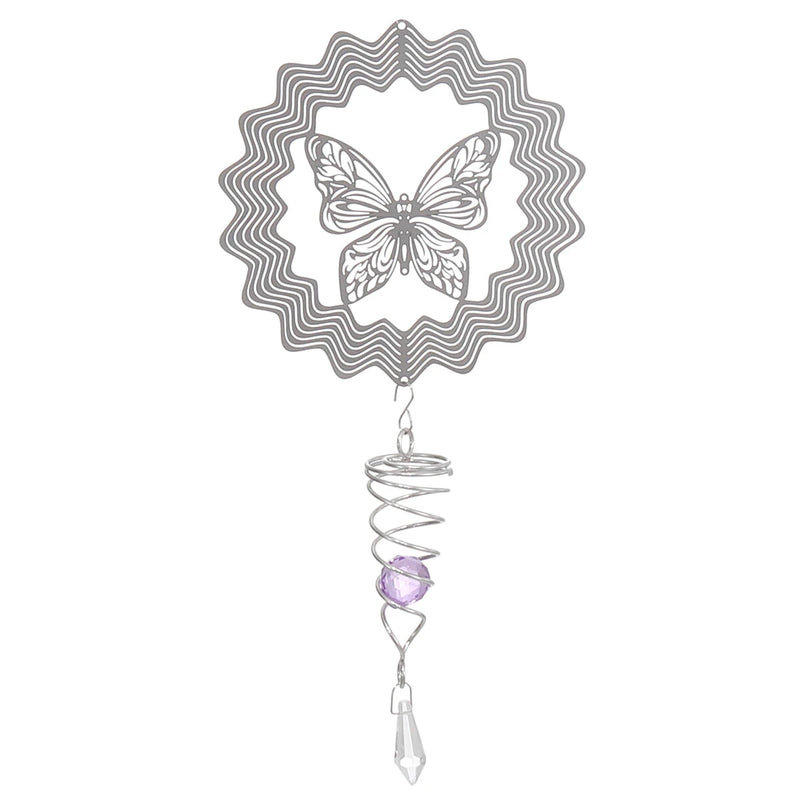 3D Metal Wind Spinner Stainless Steel Rotating Metal Chimes Animal Pattern Stereo Wind Chime Rotary Pendant For Home Decoration