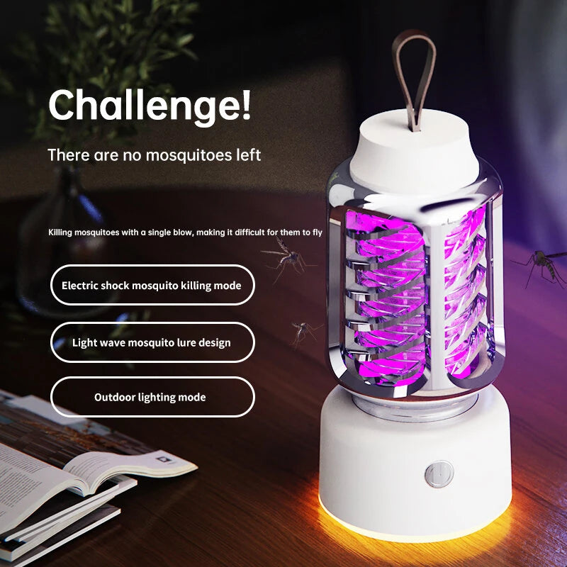360 Electric Shock Mosquito Killer Lamp USB Charging Portable Household Electric Mosquito Killing Photocatalyst Outdoor Camping Dual Lighting Modes