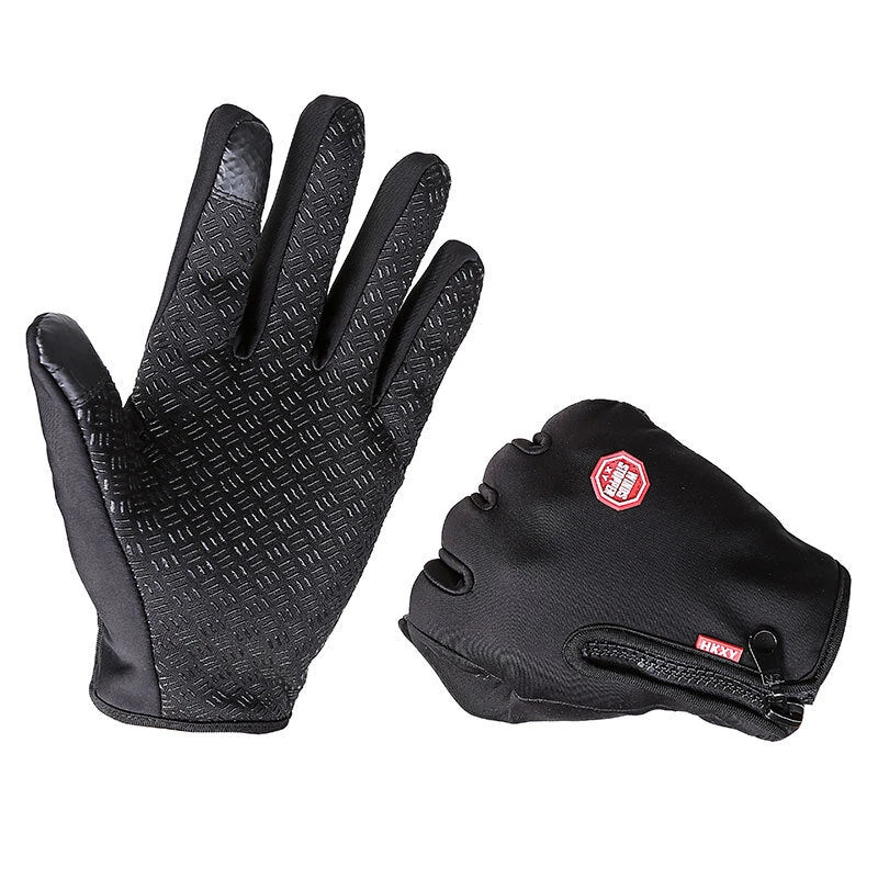 XANES Windproof Warm Gloves for Winter Anti Slip Silicon Touch Screen Full Finger Cold-proof Bicycle Cycling Touchscreen Sport Gloves