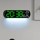 LED Digital Ambient Light Wall Clock Remote Control Electronic Mute Clock with Temperature Humitimy Date Week Display Timing Function Clock