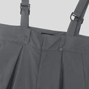 INCERUN Men Solid Color Casual Overalls with Pockets, Loose Fit Workwear Jumpsuit With Adjustable Straps