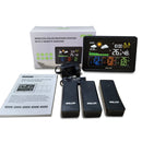 BALDR Weather Station Alarm Clock Wireless Indoor Outdoor Thermometer with Atomic Clock Forecast Station 3 Outdoor Sensors