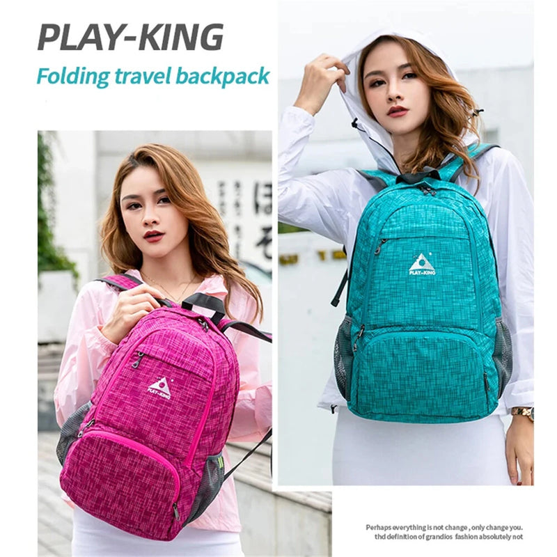 PLAYKING Lightweight Nylon Foldable Backpack Waterproof Outdoor Sport Camping Hiking Travel Folding Bags