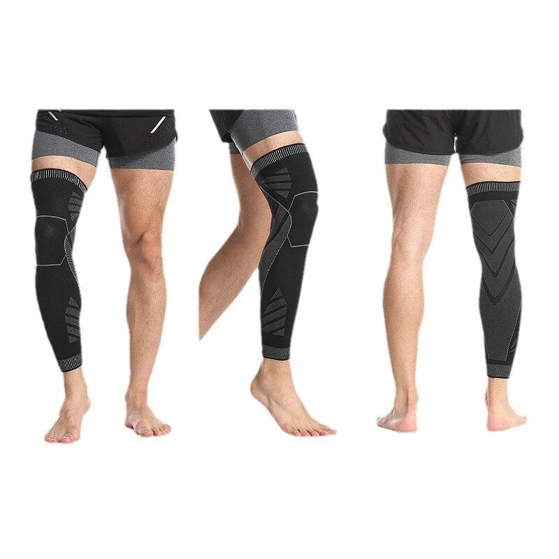 AOLIKES Long Leg Compression Sport Protective Sleeves Full Leg Sleeve Elestic Brace Knee Support Protect Basketball Football Knee Pain Relief