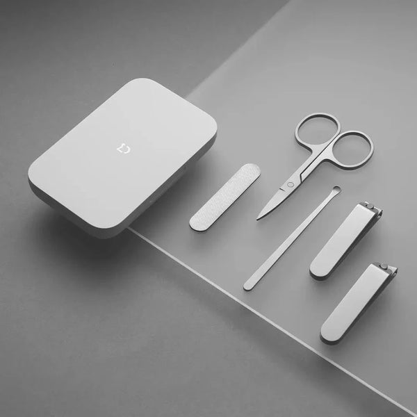 Xiaomi Mijia Portable Compact 5-Piece Mini Nail Clipper Set Stainless Steel Flat Nail Clipper Nail File Ear Pick Remove Dead Skin Ear Cleaning