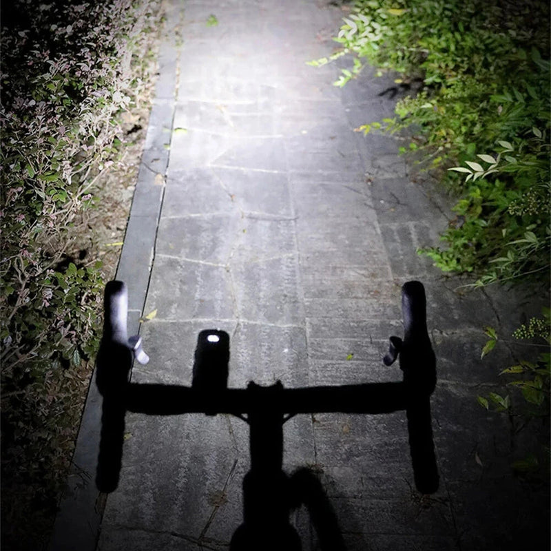 BIKIGHT 400LM 3000mAh Type-C Charging Bicycle Headlight 3 Gears COB Side Light Battery Level Display Waterproof Power Bank Front Bike Light for Night Riding