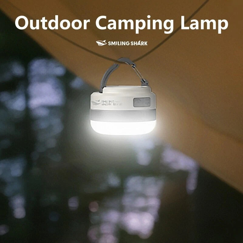 SMILING SHARK Multifunctional Portable Adjustable Lantern Outdoor Camping Tent Light Rechargeable Emergency Lighting