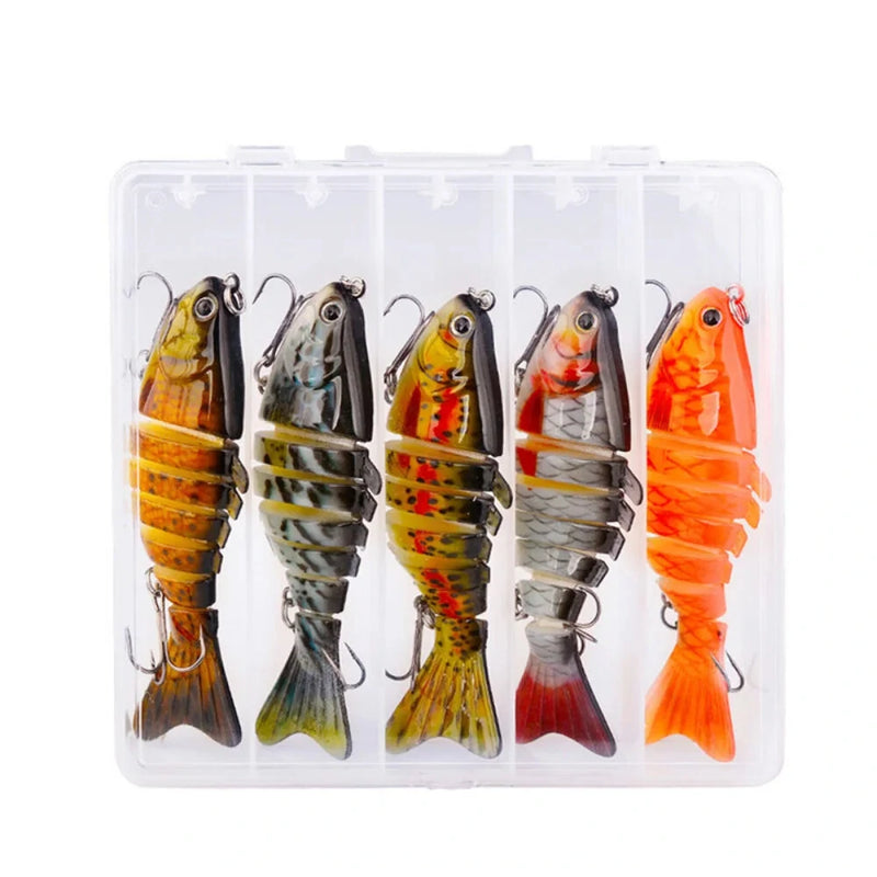 5pcs Multi-Section Fishing Lures 15.5g/10cm Sinking Swimbait Artificial Baits Fishing Tackle for Freshwater Saltwater Fishing