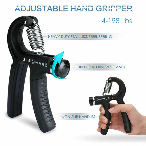 5 Pcs Hand Grip Strengthener Set Adjustable Hand Gripper Finger Rehabilitation Training Resistance Stress Relief Ball Fitness Exercise Tools