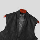 INCERUN Mens Textured V-Neck Sleeveless Tank Micro Sheer Comfortable Breathable Vest