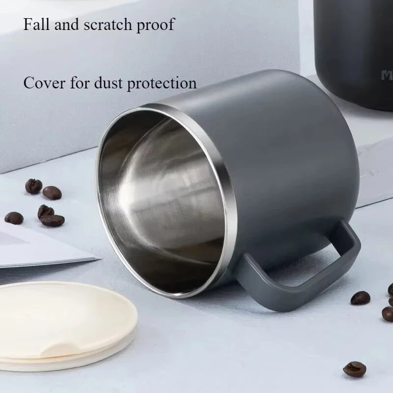 IPRee 400ml Portable Thermal Water Bottle 304 Stainless Steel Coffee Thermos Cup with Handle Leakproof Vacuum Flask Insulated Cup