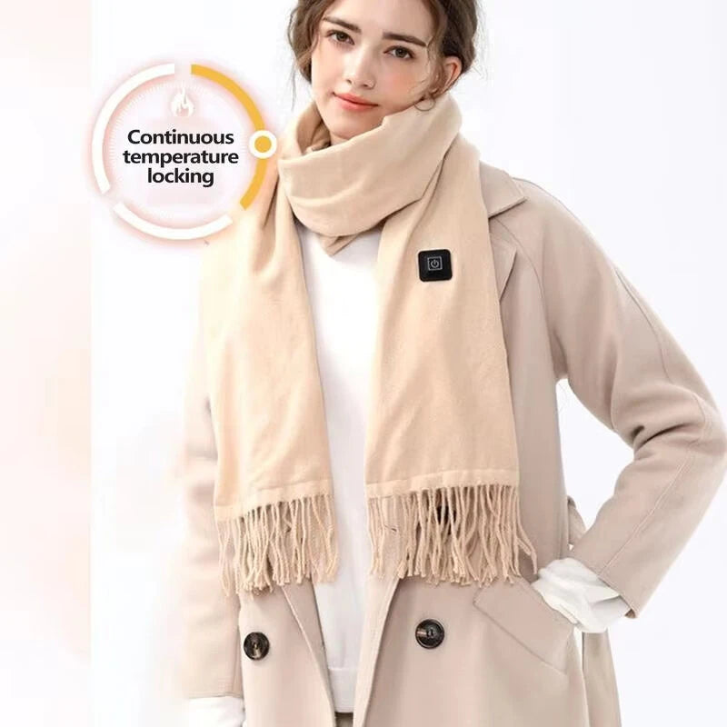 TENGOO Electric Heated Scarf Neck USB Charging Heating Pad 3 Temperature Adjustable Heating Neck Wrap Washable 3s Fast Heating for Men Women