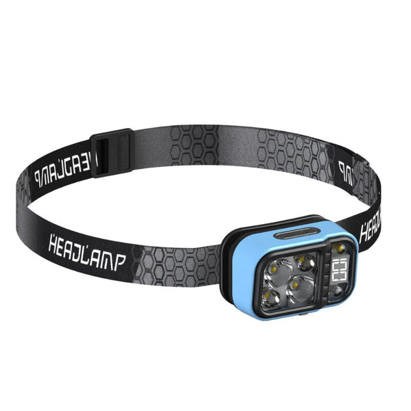 Bikight Rechargeable Fishing LED Headlamp With Sensors and Battery Indicator Super Bright Camping Light Using XPG+COB Lamp Beads