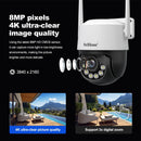 SriHome SH072 8MP 4K 3X Zoom Security Camera Outdoor PTZ Dual Band WiFi 2.4G/5G Night Vision 2 Way Audio Human Detection IP66 Waterproof Wireless Smart Home Surveillance Cameras