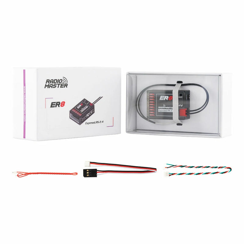 Radiomaster ER8 2.4GHz 8CH ExpressLRS ELRS RX 100mW PWM Receiver Support Voltage Telemetry for FPV RC Drone Airplane Glider