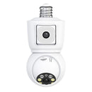 ESCAM QF202 E27 2MP+2MP WiFi PTZ Camera Dual Lens Wireless Surveillcance Camera with Color Night Vision Humanoid Detection Two-way Radio H.265 Phone Remote Monitoring Security IP Cameras