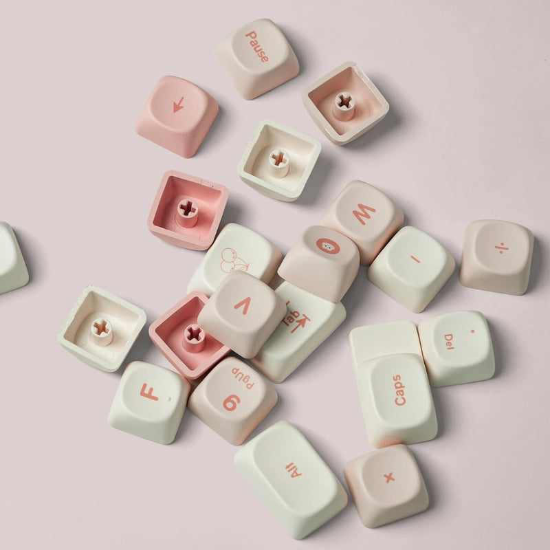 XVX Cherry Pudding 143 Keys MOA Profile Dye-Sub PBT Keycap Set for ANSI Layout 61/68/84/87/100/104/108 Keys Mechanical Keyboard