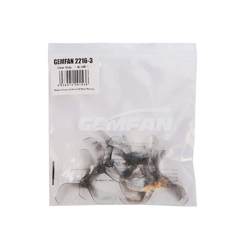4 Pairs Gemfan 2216 2.2 Inch 3 Blades Propeller 1.5mm Shaft Hole for DJI O3 / O4 Air Unit FPV Racing Drones