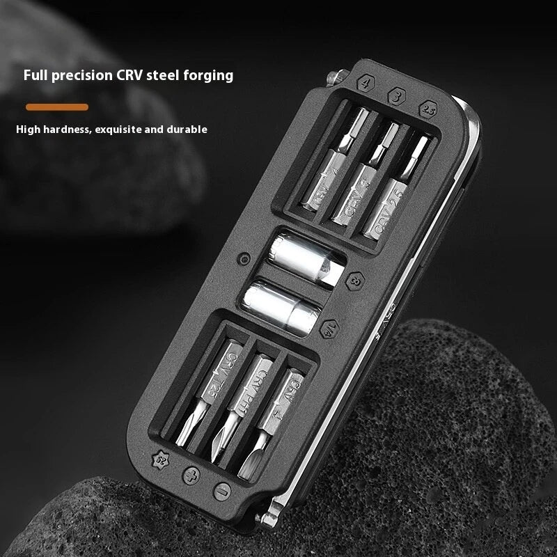 BENGGUO 10 in 1 Portable Bicycle Repair Tools 6mm Wrench 6Pcs CRV Removable Adapter Sleeve for Protable Bike Quick Fix