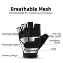 ROCKBROS Half Finger Cycling Gloves Shockproof Wear Resistant Breathable MTB Road Bicycle Gloves Men Women Sports Bike Equipment
